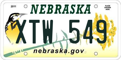 NE license plate XTW549