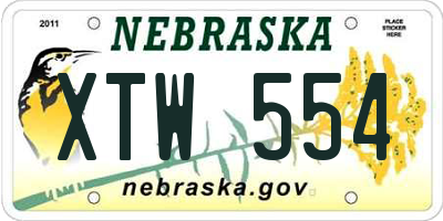 NE license plate XTW554