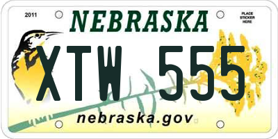 NE license plate XTW555