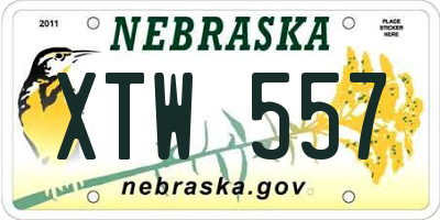 NE license plate XTW557