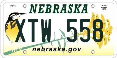 NE license plate XTW558