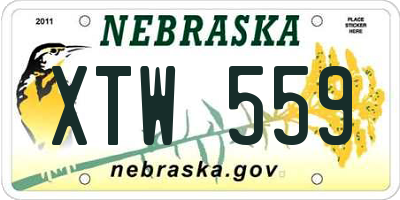 NE license plate XTW559