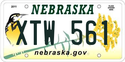 NE license plate XTW561