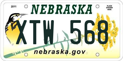 NE license plate XTW568