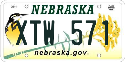NE license plate XTW571