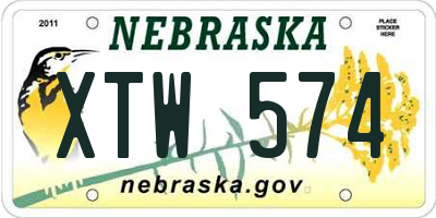 NE license plate XTW574