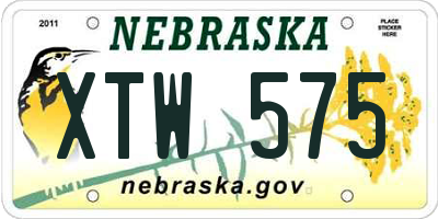 NE license plate XTW575