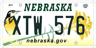 NE license plate XTW576