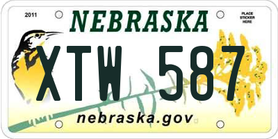 NE license plate XTW587