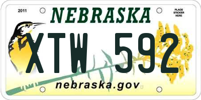 NE license plate XTW592