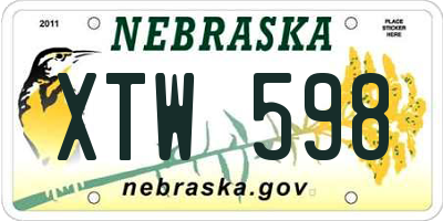 NE license plate XTW598