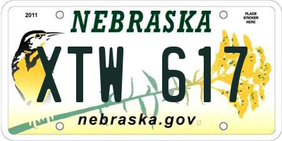 NE license plate XTW617