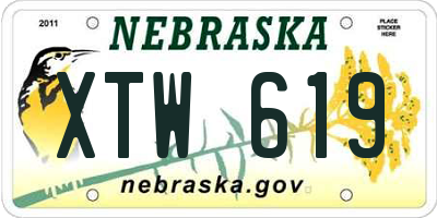 NE license plate XTW619
