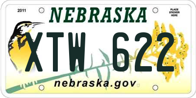 NE license plate XTW622