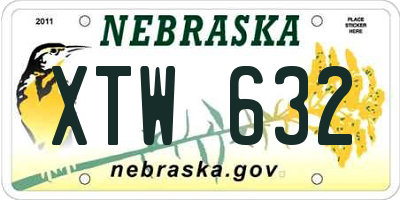 NE license plate XTW632
