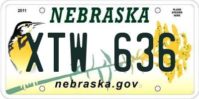 NE license plate XTW636