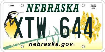 NE license plate XTW644