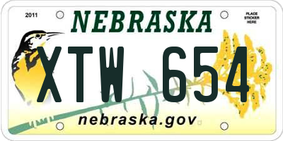 NE license plate XTW654