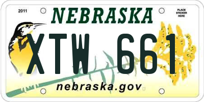 NE license plate XTW661