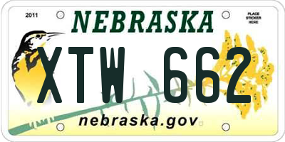 NE license plate XTW662