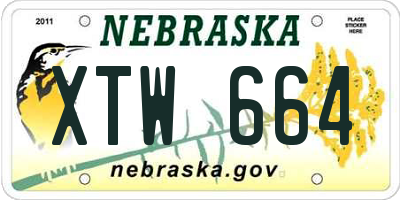 NE license plate XTW664