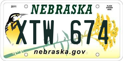 NE license plate XTW674