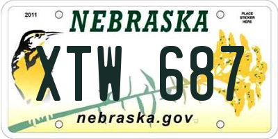 NE license plate XTW687