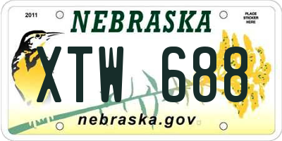 NE license plate XTW688