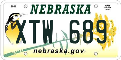 NE license plate XTW689