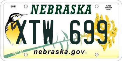 NE license plate XTW699