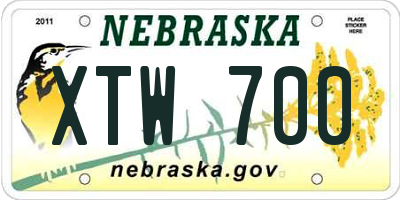 NE license plate XTW700