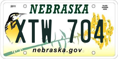 NE license plate XTW704