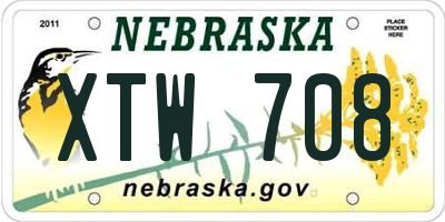 NE license plate XTW708