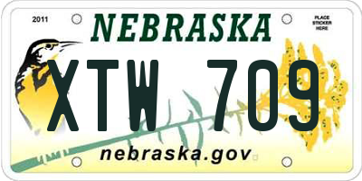 NE license plate XTW709