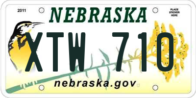 NE license plate XTW710