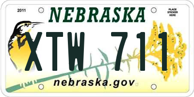 NE license plate XTW711