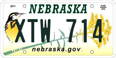 NE license plate XTW714