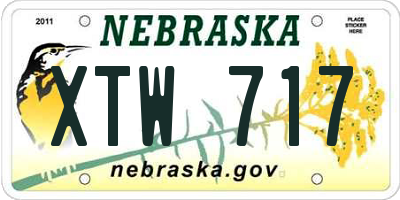 NE license plate XTW717