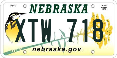 NE license plate XTW718