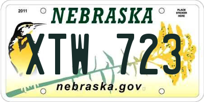 NE license plate XTW723