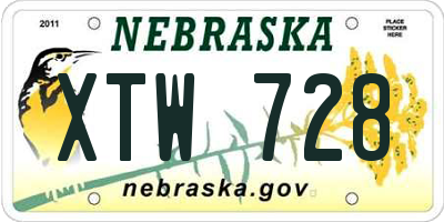 NE license plate XTW728