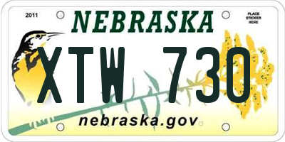 NE license plate XTW730