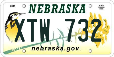 NE license plate XTW732