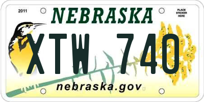 NE license plate XTW740