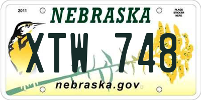 NE license plate XTW748
