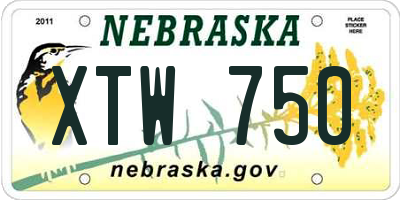NE license plate XTW750