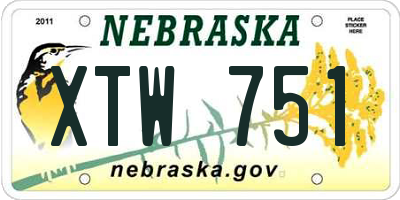 NE license plate XTW751