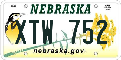 NE license plate XTW752