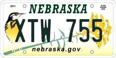 NE license plate XTW755