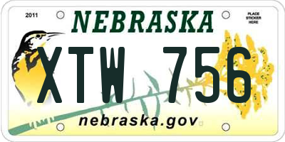 NE license plate XTW756